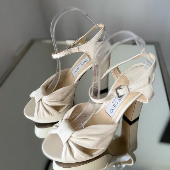 Jimmy Choo Heloise 120MM Leather Platform Sandals $995 39 - Picture 16 of 16